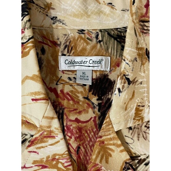 Vintage Coldwater Creek Womens Button Up Blazer Art Print 90's Size XL V Neck - Picture 9 of 11